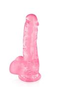 GODE REALISTE JELLY ROSE AVEC TESTICULES 17.5 cm - PURE JELLY