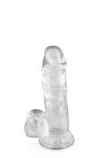 GODE REALISTE JELLY TRANSPARENT AVEC TESTICULES 15.3 cm - PURE JELLY