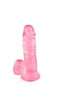 GODE REALISTE JELLY ROSE AVEC TESTICULES 15.3 cm - PURE JELLY